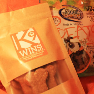 Dog treats in K9 Wins goodie pack